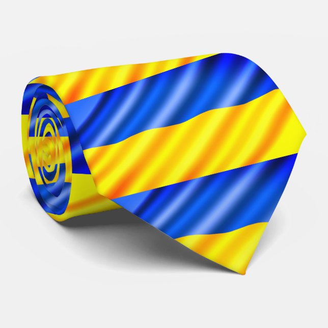 Ukrainian Flag - Peace - Support Freedom  Neck Tie (Rolled)