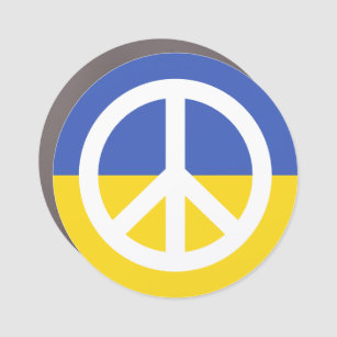 Ukrainian flag peace symbol Ukraine anti war Car M Car Magnet