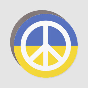 Ukrainian flag peace symbol Ukraine anti war Car M Magnet