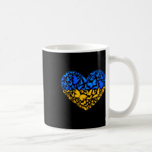 Ukrainian Flag Peace Ukraine Flag Butterfly Heart Coffee Mug