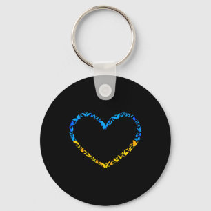 Ukrainian Flag Peace Ukraine Flag Butterfly Heart Keychain