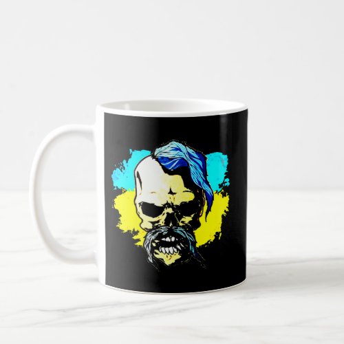 Ukrainian Flag Skull Cossack Perfect For Ukraine Coffee Mug