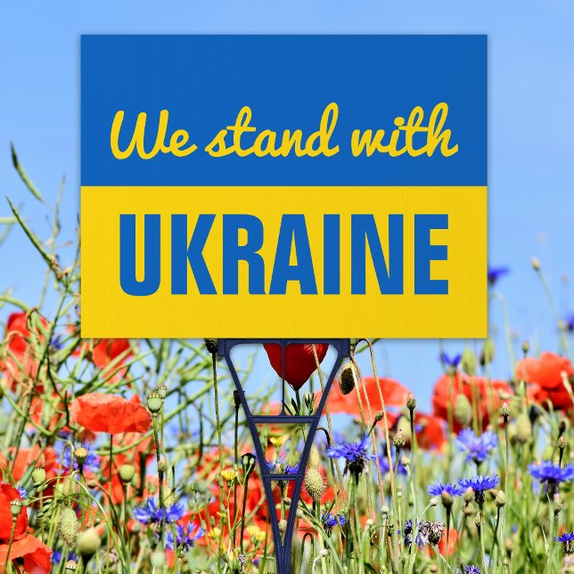 Ukrainian Flag Stand With Ukraine Solidarity Yard Sign (Creator Uploaded)