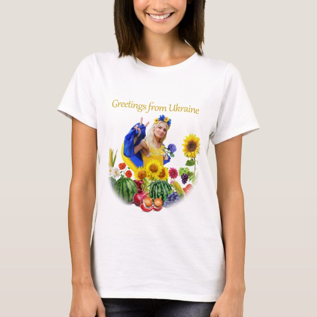 Ukrainian flag stay with Ukraine glory to Ukraine T-Shirt (Front)