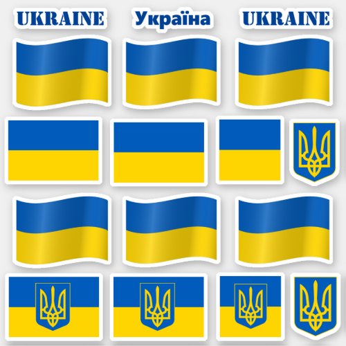 Ukrainian Flag Stickers  Ukraine  Україна