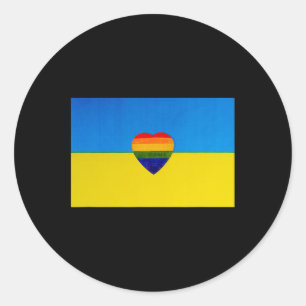 Ukrainian Flag Support I Stand With Ukraine Classic Round Sticker