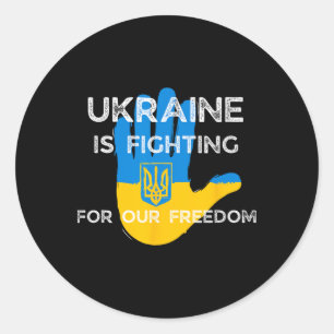 Ukrainian Flag Supporting Design Ukraine Fight For Classic Round Sticker