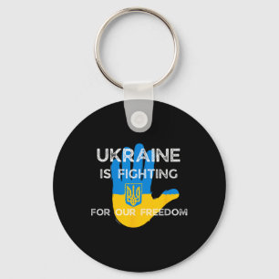 Ukrainian Flag Supporting Design Ukraine Fight For Keychain