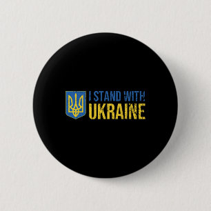 Ukrainian Flag Supporting Ukraine I Stand With Ukr Button
