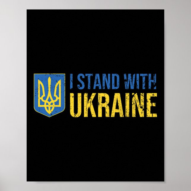 Ukrainian Flag Supporting Ukraine I Stand With Ukr Poster (Front)