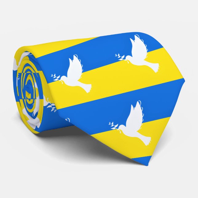 Ukrainian Flag Tie Peace Dove Support Ukraine (Rolled)
