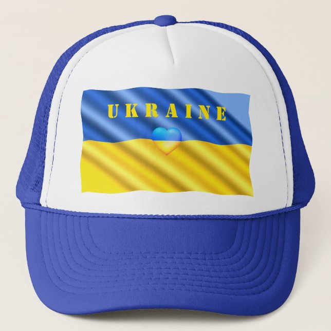 Ukrainian Flag Trucker Hat Freedom Ukraine Hat (Front)