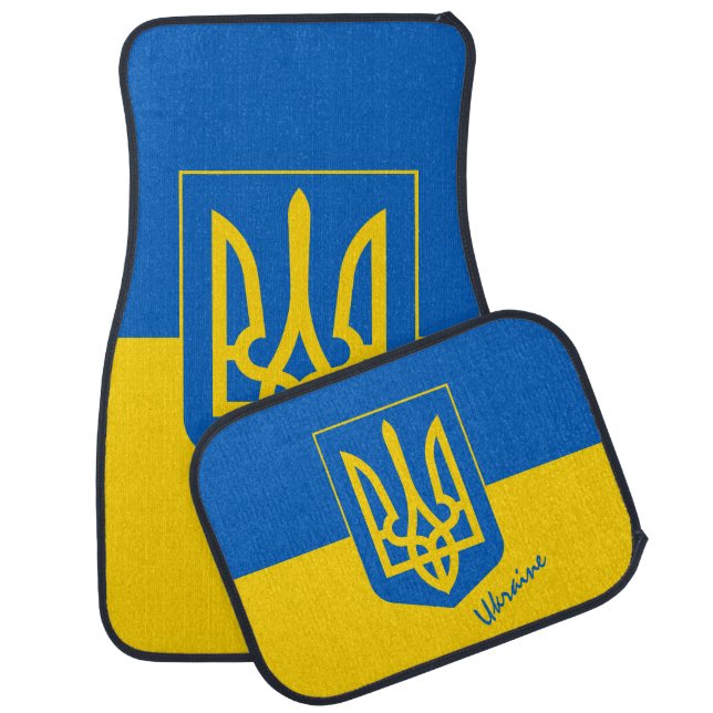 Ukrainian flag & Ukraine Driving, Holiday /sports Car Floor Mat (Set)