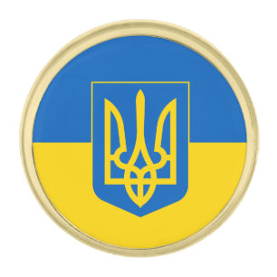 Ukrainian Flag & Ukraine fashion business /sports Gold Finish Lapel Pin