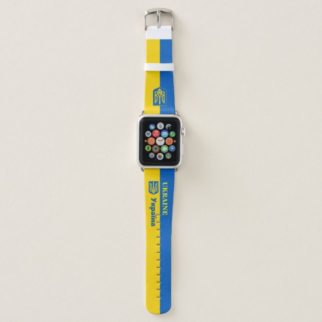 Ukrainian flag & Ukraine fashion wear / sports Apple Watch Band (Front)