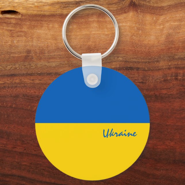 Ukrainian flag & Ukraine holiday, patriot / sports Keychain (Front)