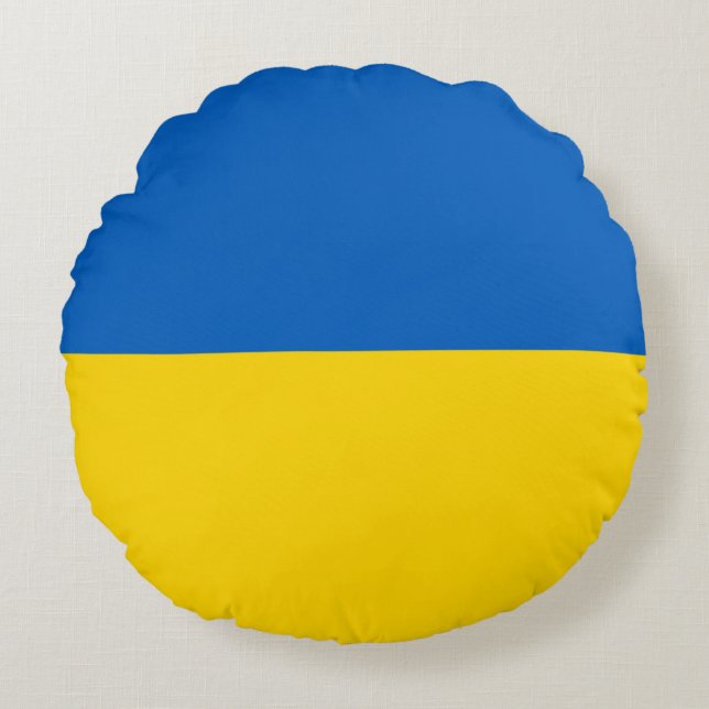 Ukrainian Flag (Ukraine) Round Pillow (Front)