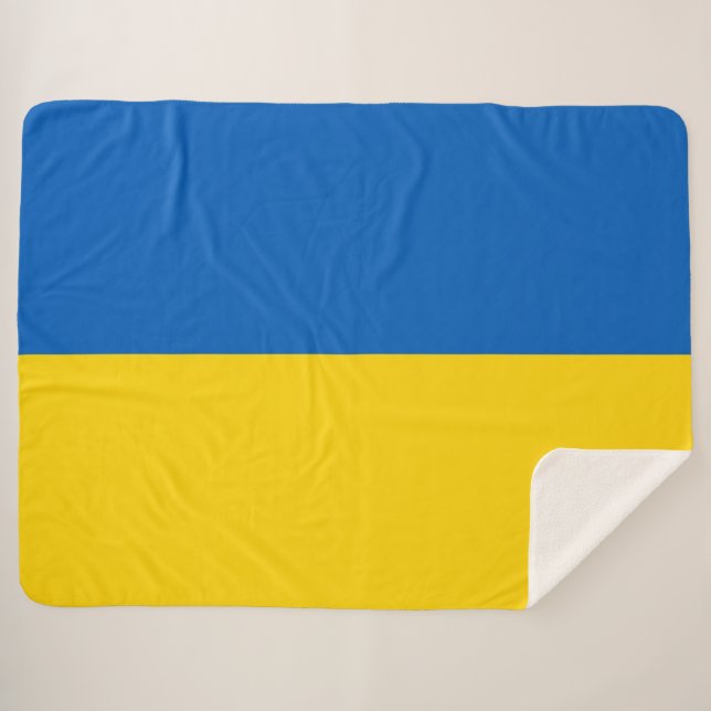 Ukrainian Flag (Ukraine) Sherpa Blanket (Front (Horizontal))