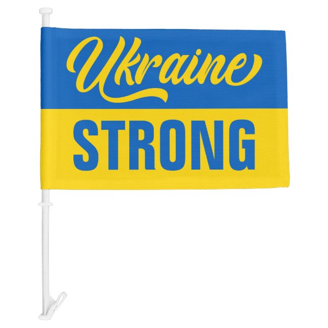 Ukrainian Flag Ukraine Strong Car Flag (Front)