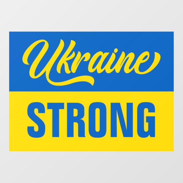 Ukrainian Flag Ukraine Strong Window Cling (Sheet)