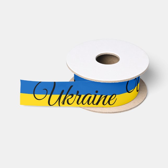 Ukrainian Flag & Ukraine travel, holiday / sports  Satin Ribbon (Spool)