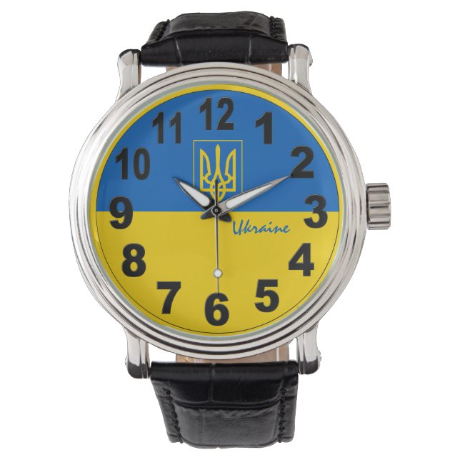 Ukrainian Flag & Ukraine watch / Large Numbers (Front)