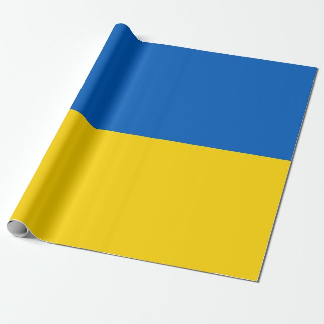 Ukrainian Flag (Ukraine) Wrapping Paper (Unrolled)