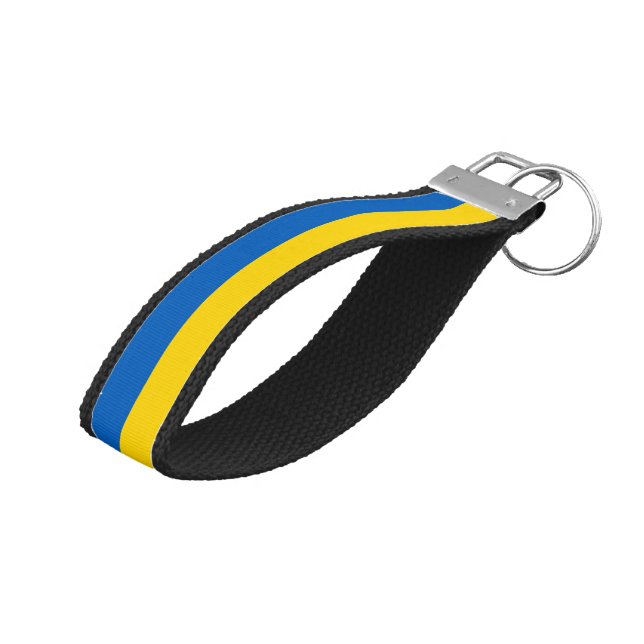 Ukrainian Flag & Ukraine wrist keychain / Україна (Angled Up)