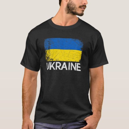 Ukrainian Flag  Vintage Made In Ukraine Gift T_Shirt
