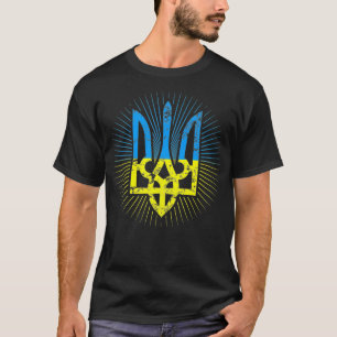 Ukrainian Flag Vintage Tryzub Ukraine Coat of Arms T-Shirt