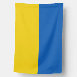 Ukrainian flag. We stand with Ukraine. House Flag
