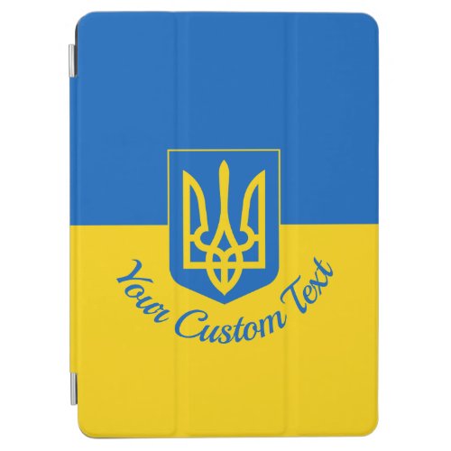 Ukrainian flag with coat of arms and custom text iPad air cover