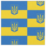 Ukrainian flag with coat of arms fabric