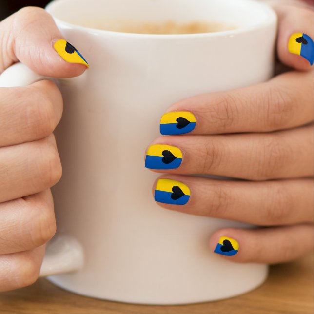Ukrainian Flag with Heart  Minx Nail Art (Insitu - Mug)
