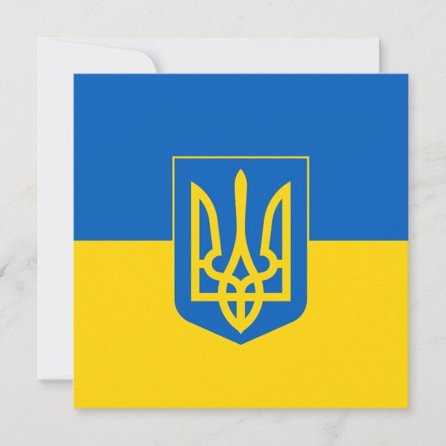 Ukrainian flag with the coat of arms (Front)
