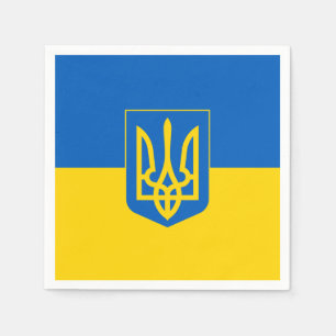Ukrainian flag with the coat of arms napkins