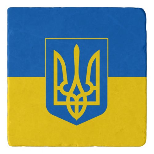 Ukrainian flag with the coat of arms trivet