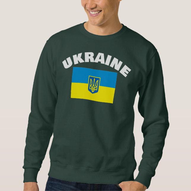 Ukrainian Flag with Tryzub Shield Sweatshirt (Front)
