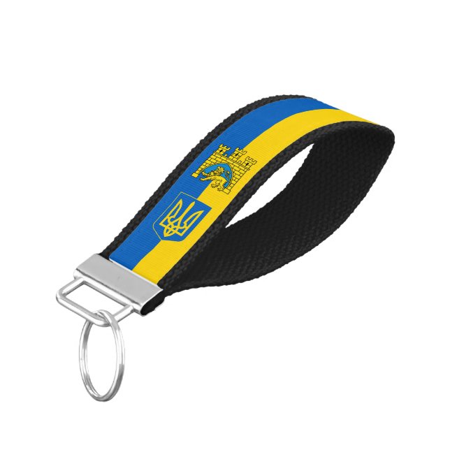 Ukrainian Flag wrist keychain, Ukraine, Lviv city  Wrist Keychain (Angled Down)