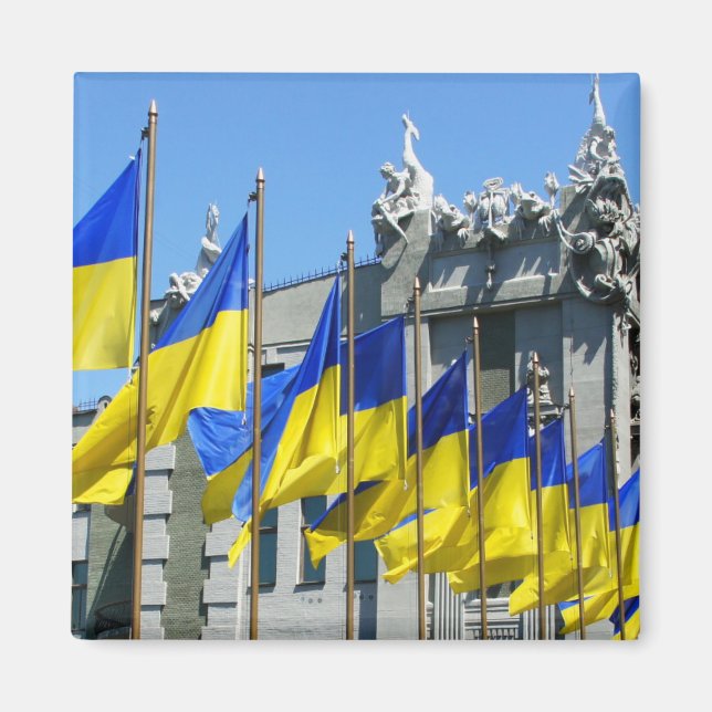 Ukrainian Flags Magnet (Front)