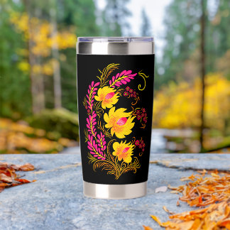 Ukrainian Floral Folk Art Insulated Tumbler