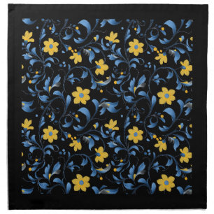 Ukrainian floral folk art motifs. cloth napkin