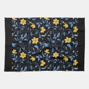 Ukrainian floral folk art motifs.  kitchen towel