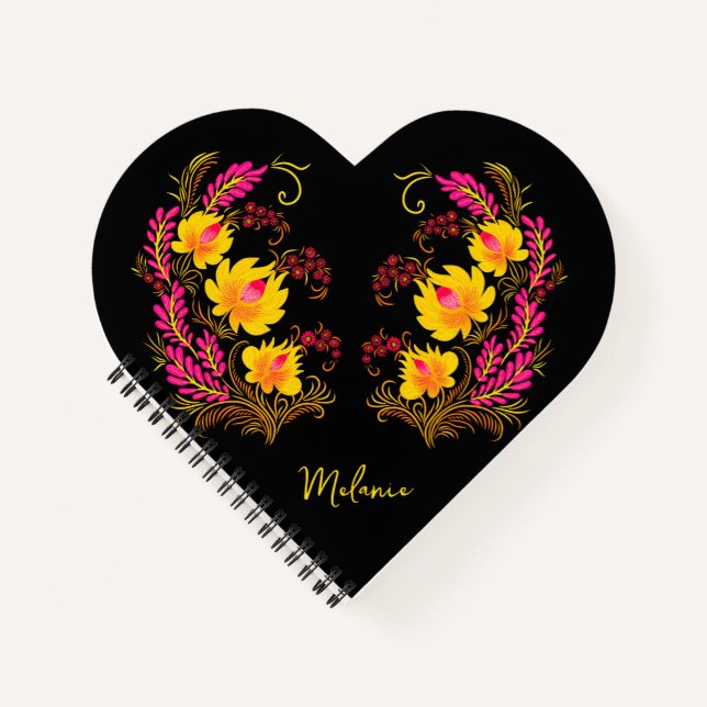 Ukrainian Floral Folk Art Notebook (Front)