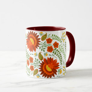 Ukrainian floral folk pattern. Ukraine Mug