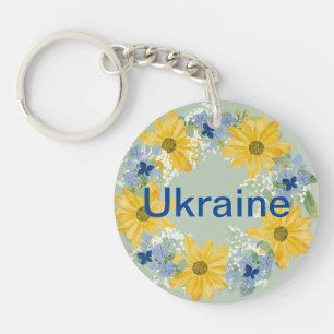 Ukrainian Floral Wreath Handcrafted Design Keychain