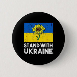 Ukrainian Flower Sunflower Stand With Ukraine Button