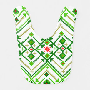 Ukrainian Folk Art Inspired  Baby Bib