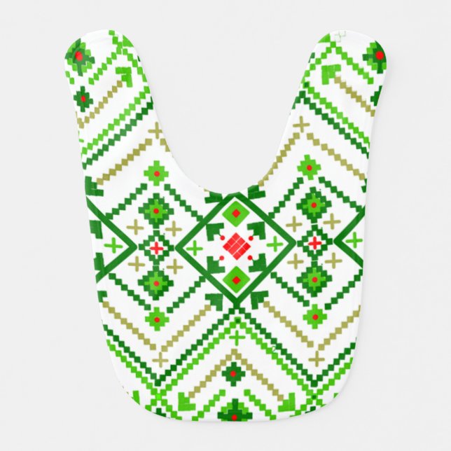 Ukrainian Folk Art Inspired  Baby Bib (Front)