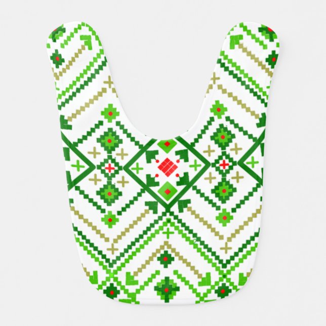 Ukrainian Folk Art Inspired  Baby Bib (Front)